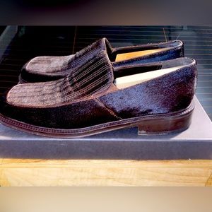 Fendi pony hair loafers